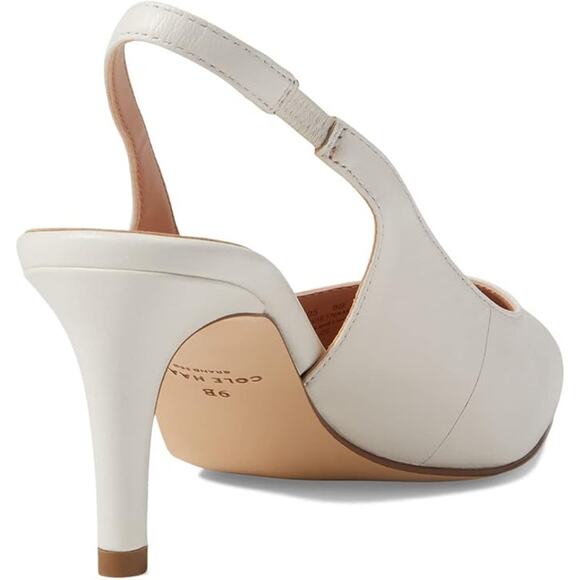 NWT Cole Haan Women's Vandam Sling Back Pump ,Ivory Leather-Size 8 - Picture 2 of 5
